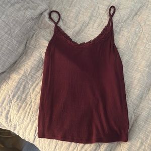 American eagle ribbed lace tank top
